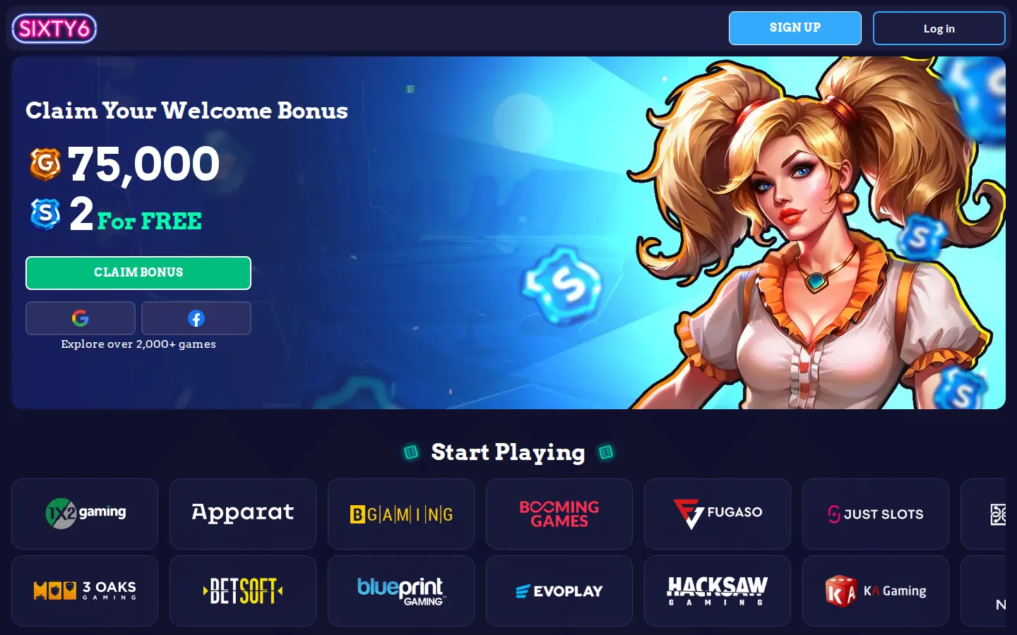 Screenshot of the Sixty6 website
